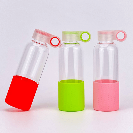Glass Water Bottle with Silicone Sleeve